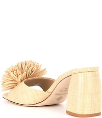 Antonio Melani Glora Raffia Flower Ornament Dress Slide Sandals