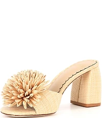 Antonio Melani Glora Raffia Flower Ornament Dress Slide Sandals