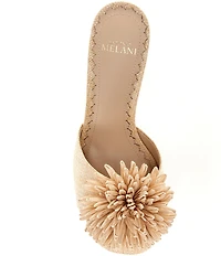 Antonio Melani Glora Raffia Flower Ornament Dress Slide Sandals