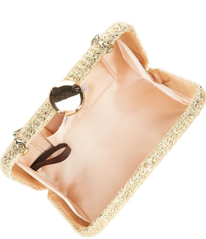 Antonio Melani Straw Minaudiere Clutch