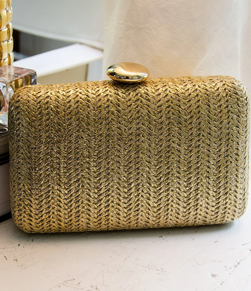 Antonio Melani Straw Minaudiere Clutch