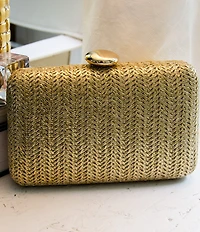 Antonio Melani Straw Minaudiere Clutch