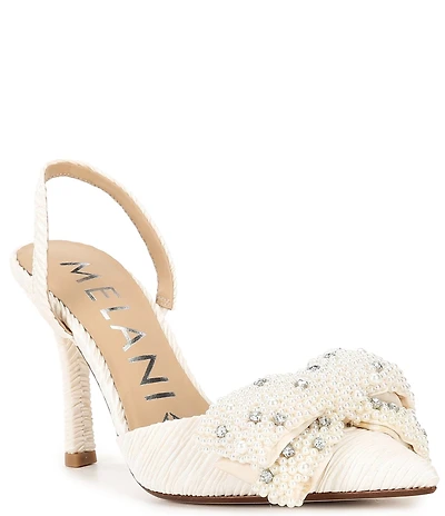 Antonio Melani Grace Pearl Rhinestone Embellished Bow Dress Pumps