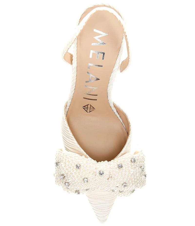 Antonio Melani Grace Pearl Rhinestone Embellished Bow Dress Pumps