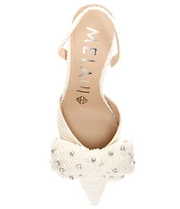 Antonio Melani Grace Pearl Rhinestone Embellished Bow Dress Pumps