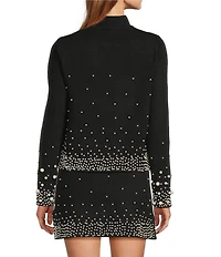 Antonio Melani Gracelyn Coordinating Pearl Detailing Long Sleeve Crew Neckline Sweater