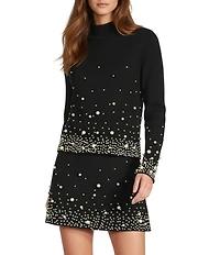 Antonio Melani Gracelyn Coordinating Pearl Detailing Long Sleeve Crew Neckline Sweater