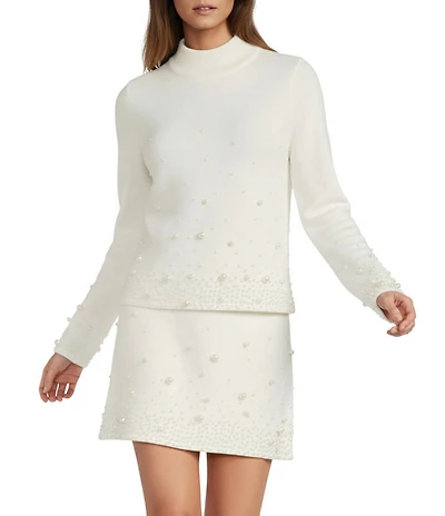 Antonio Melani Gracelyn Coordinating Pearl Detailing Long Sleeve Crew Neckline Sweater