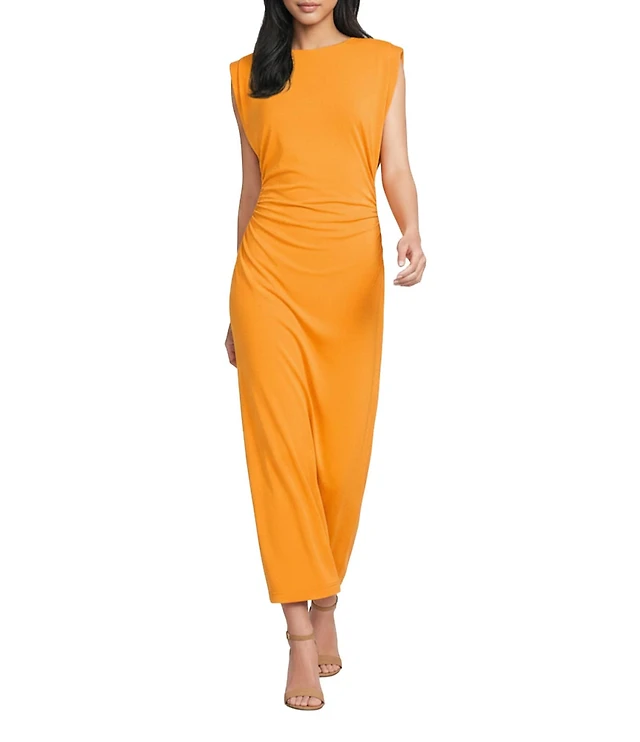 h&m jersey maxi dress H&M Tie-Detailed Jersey Maxi Dress - Rust Brown