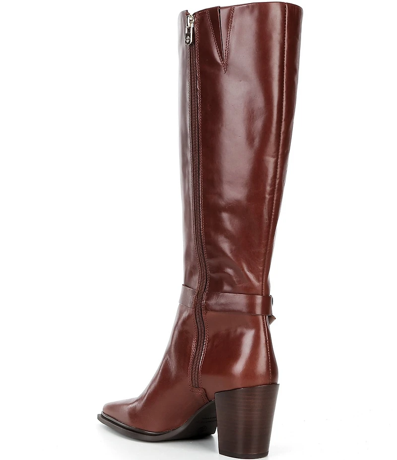 Antonio Melani Greer Leather Buckle Hardware Belted Dress Boots