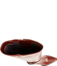 Antonio Melani Greer Leather Buckle Hardware Belted Dress Boots