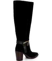 Antonio Melani Greer Suede Buckle Hardware Belted Dress Boots