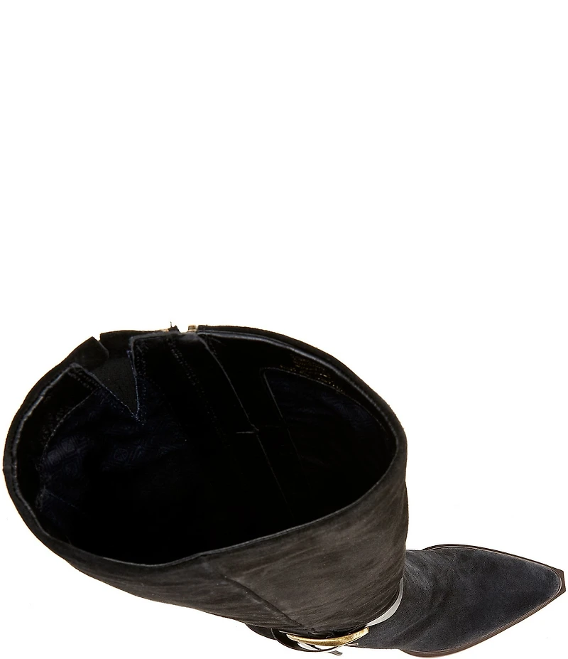 Antonio Melani Greer Suede Buckle Hardware Belted Dress Boots