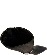 Antonio Melani Greer Suede Buckle Hardware Belted Dress Boots