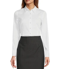 Antonio Melani Greta Long Sleeve Point Collar Poplin Bodysuit