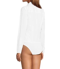 Antonio Melani Greta Long Sleeve Point Collar Poplin Bodysuit