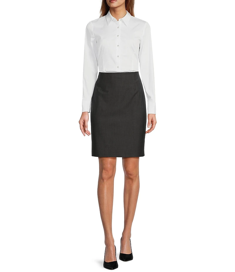 Antonio Melani Greta Long Sleeve Point Collar Poplin Bodysuit
