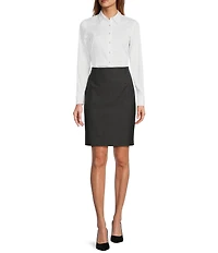 Antonio Melani Greta Long Sleeve Point Collar Poplin Bodysuit