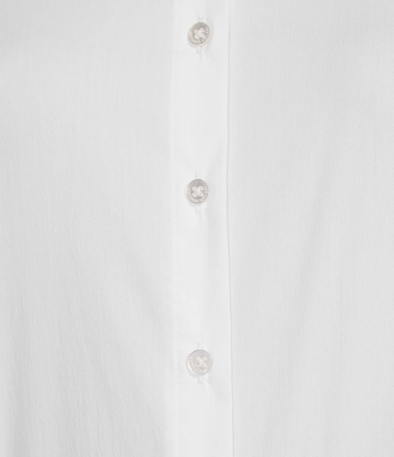 Antonio Melani Greta Long Sleeve Point Collar Poplin Button Front Bodysuit