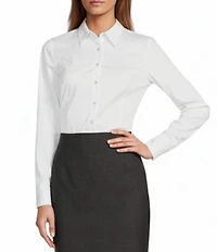 Antonio Melani Greta Long Sleeve Point Collar Poplin Bodysuit