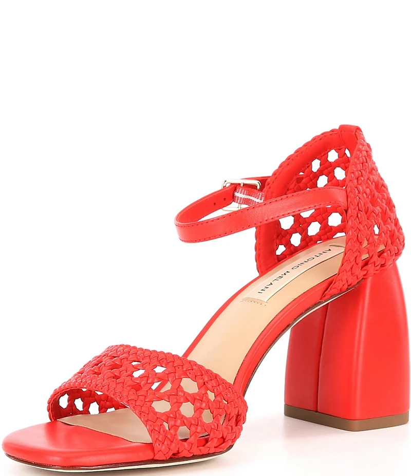 Antonio Melani Gretel Leather Woven Sandals