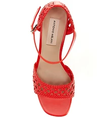 Antonio Melani Gretel Leather Woven Sandals