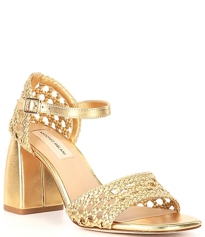 Antonio Melani Gretel Leather Woven Sandals