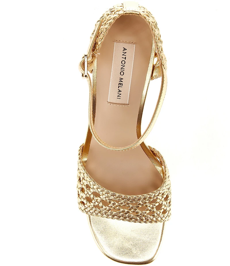 Antonio Melani Gretel Leather Woven Sandals