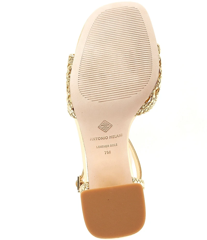 Antonio Melani Gretel Leather Woven Sandals