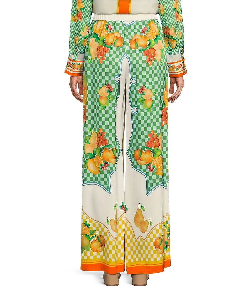 Antonio Melani Hadley Coorinating Fruit Printed Satin Pants