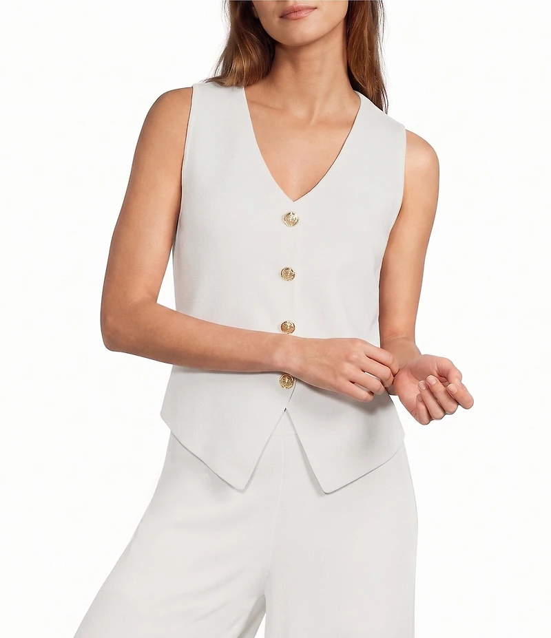 Antonio Melani Halle Gold Button Front Vest