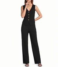 Antonio Melani Halle Gold Button Front Vest