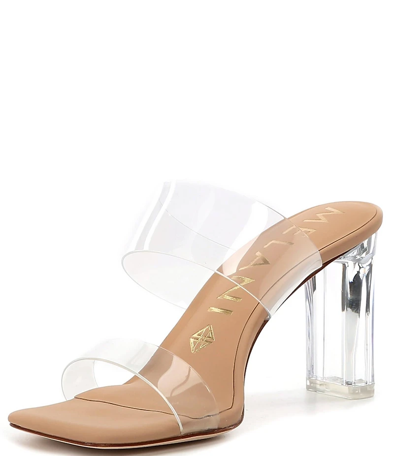 Antonio Melani Hanna Vinyl Two Band Dress Slide Sandals