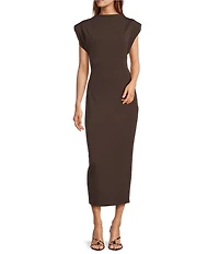 Antonio Melani Harper Mock Neck Cap Sleeve Midi Sheath Dress