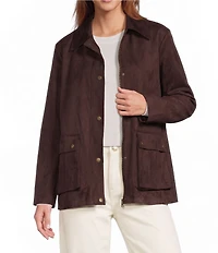 Antonio Melani Heidi Faux Suede Point Collar Long Sleeve Coordinating Barn Jacket