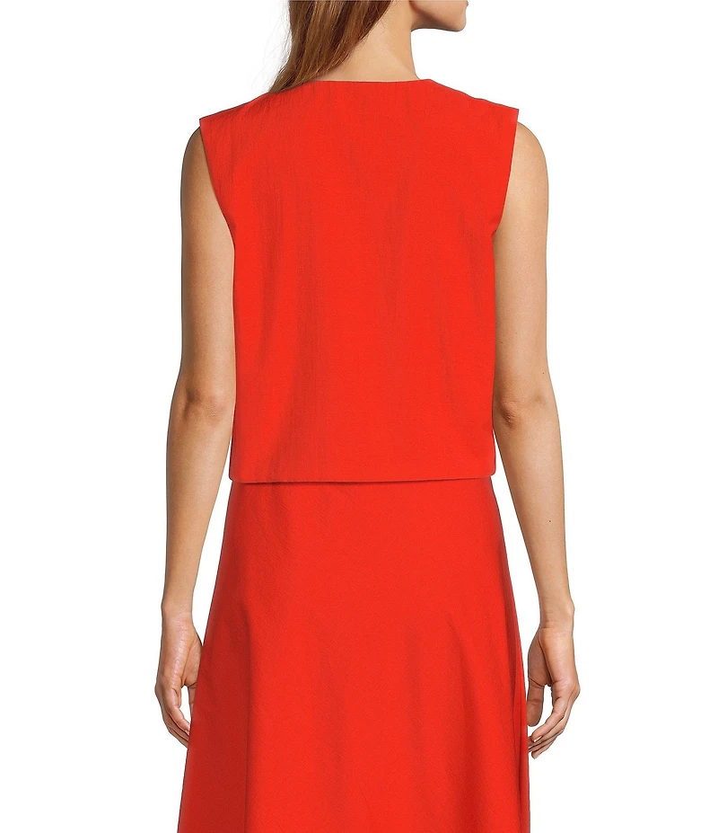 Antonio Melani Helena Button Front Jewel Neckline Ruffle Blouse