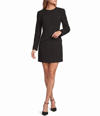 Antonio Melani Ilya Crew Neck Long Sleeve Front Pocket Dress
