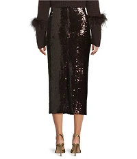 Antonio Melani Iman Sequin Pencil Midi Skirt