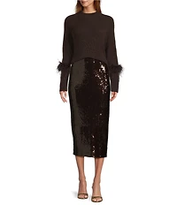 Antonio Melani Iman Sequin Pencil Midi Skirt