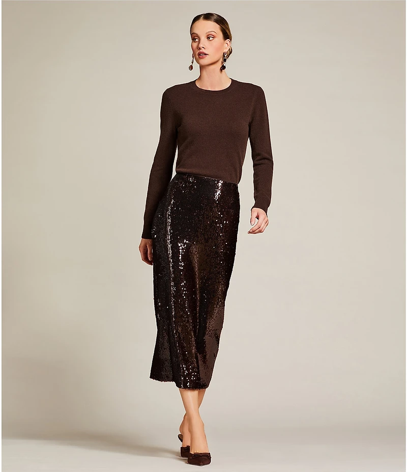Antonio Melani Iman Sequin Pencil Midi Skirt