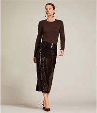 Antonio Melani Iman Sequin Pencil Midi Skirt
