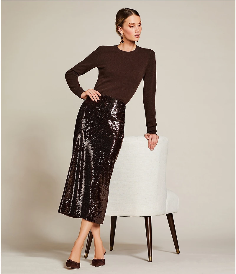 Antonio Melani Iman Sequin Pencil Midi Skirt
