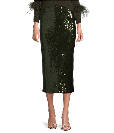 Antonio Melani Iman Sequin Pencil Midi Skirt