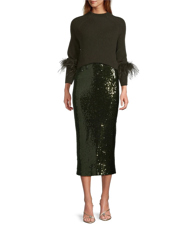 Antonio Melani Iman Sequin Pencil Midi Skirt