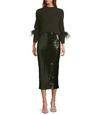 Antonio Melani Iman Sequin Pencil Midi Skirt