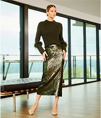 Antonio Melani Iman Sequin Pencil Midi Skirt