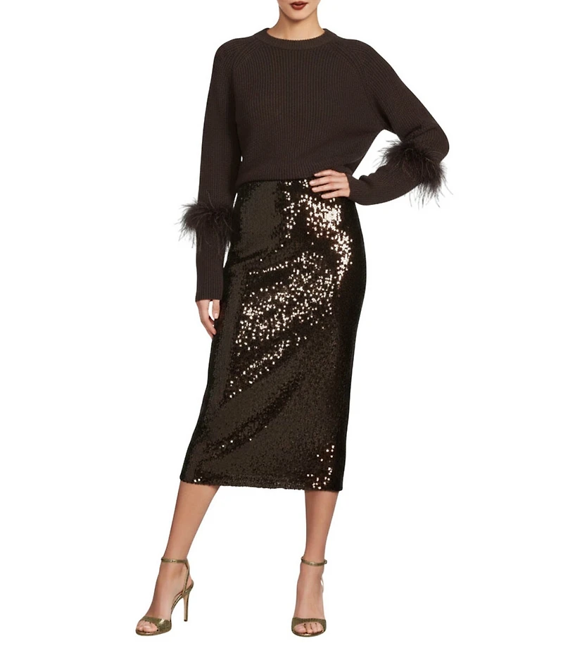 Antonio Melani Iman Sequin Pencil Midi Skirt
