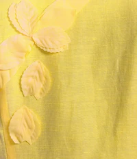 Antonio Melani Iris Linen Floral Mockneck Short Sleeve Dress