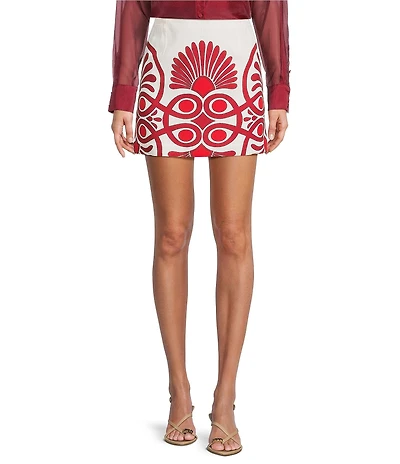 Antonio Melani Izzy Printed Linen Blend Skirt