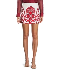 Antonio Melani Izzy Printed Linen Blend Skirt